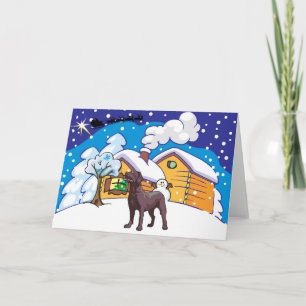 chocolate lab cabin holiday card