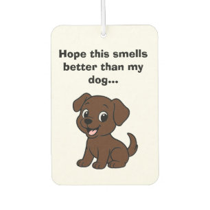 Chocolate Lab Cartoon Air Freshener