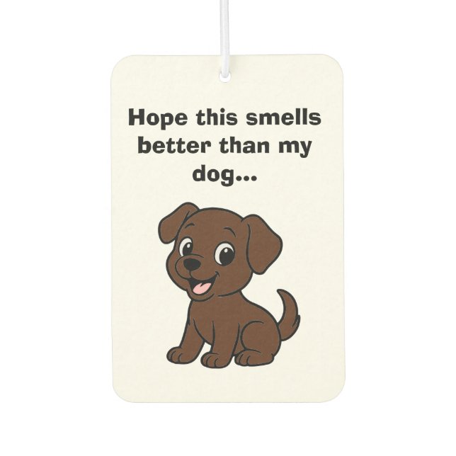 Chocolate Lab Cartoon Air Freshener (Front)