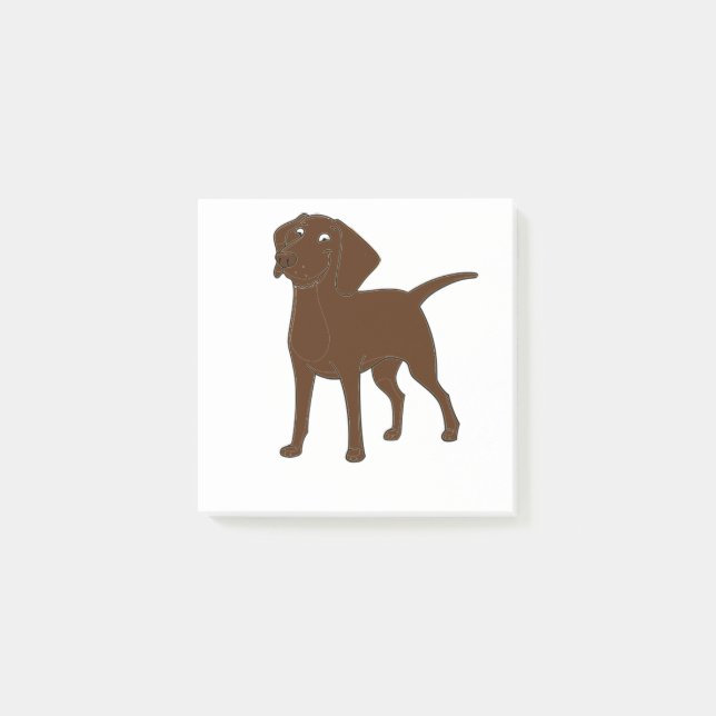 chocolate lab cartoon full 3 post-it notes (Front)