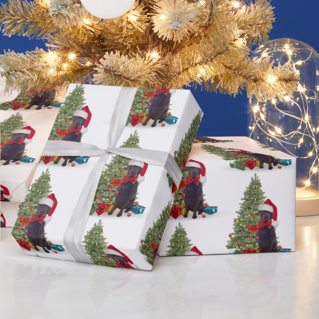 Chocolate Lab Christmas Wrapping Paper (Holidays)
