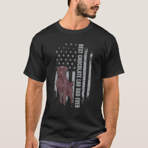 Chocolate Lab Dad American Flag Brown Labrador Ret T-Shirt