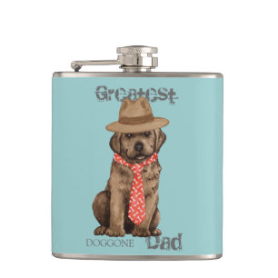 Chocolate Lab Dad Hip Flask