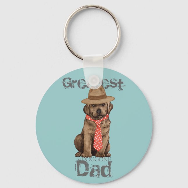 Chocolate Lab Dad Keychain (Front)
