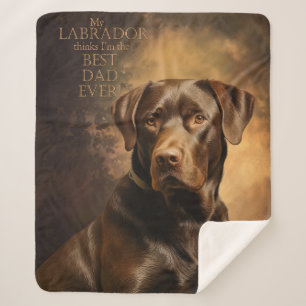 Chocolate Lab Dad Sherpa Blanket