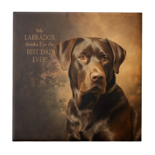 Chocolate Lab Dad Tile