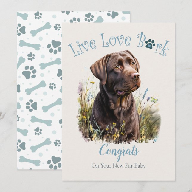 Chocolate Lab Dog Adoption, Gotcha Day Card (Front/Back)