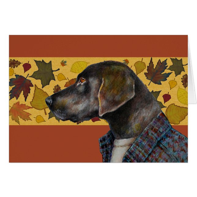 Chocolate Lab Dog Blank Card (Front Horizontal)