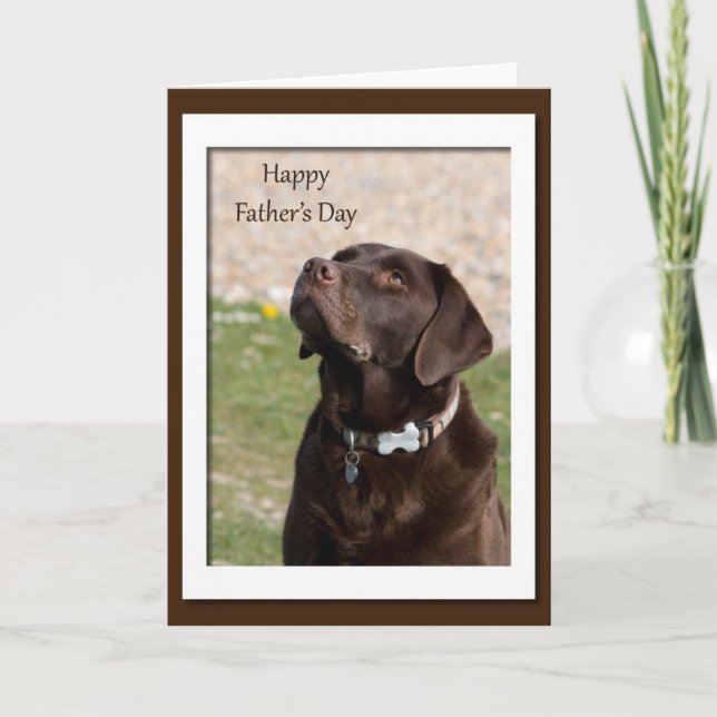 Chocolate Lab Dog Blank Father's Day Card (Front)