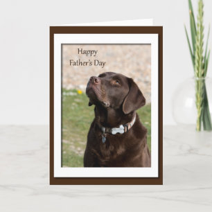 Chocolate Lab Dog Blank Father's Day Card