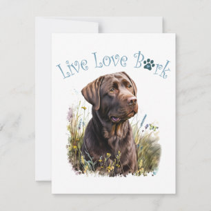 Chocolate Lab Dog Mom Floral Card