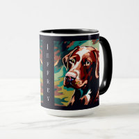 Chocolate Lab Dog on Camo Monogram