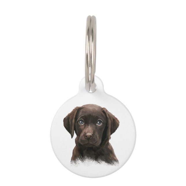 Chocolate Lab Dog Pet Tag (Front)