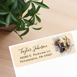Chocolate Lab Dog Return Address Label