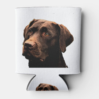chocolate lab face can cooler