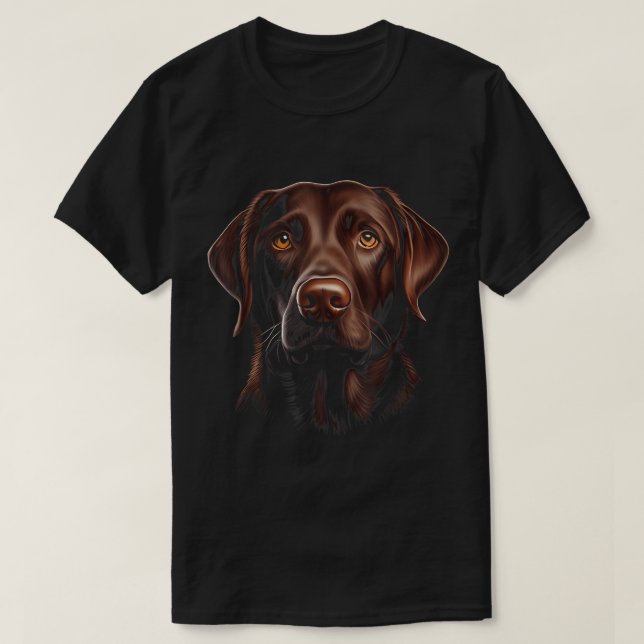 Chocolate Lab Face Dog Lover Graphic for Men Women T-Shirt (Design Front)