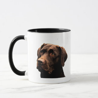 chocolate lab face mug