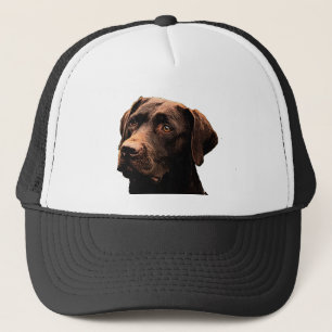 chocolate lab face trucker hat