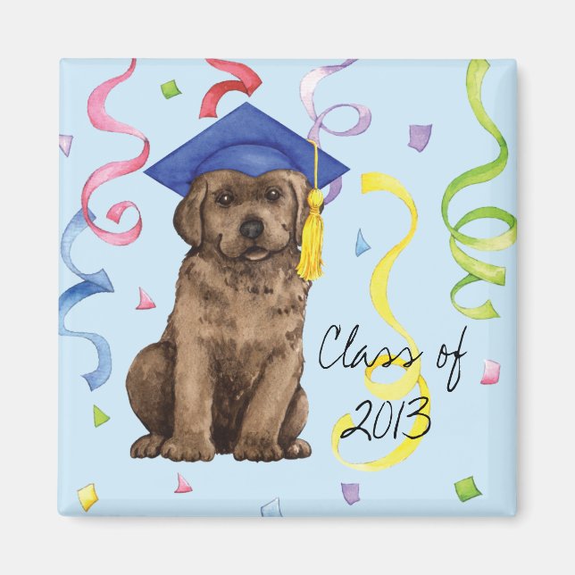 Chocolate Lab Graduate Magnet (Front)