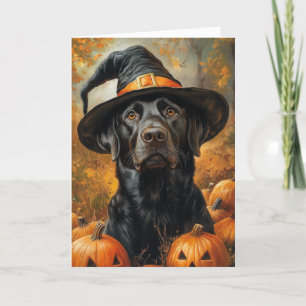 Chocolate Lab Halloween Holiday Card