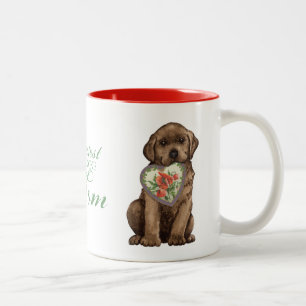 Chocolate Lab Heart Mom Two-Tone Coffee Mug