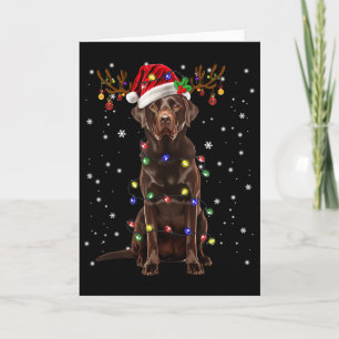 Chocolate Lab Labrador Christmas Tree Light Pajama Card