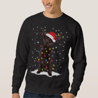 Chocolate Lab Labrador Christmas Tree Light Pajama Sweatshirt