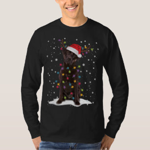 Chocolate Lab Labrador Christmas Tree Light Pajama T-Shirt