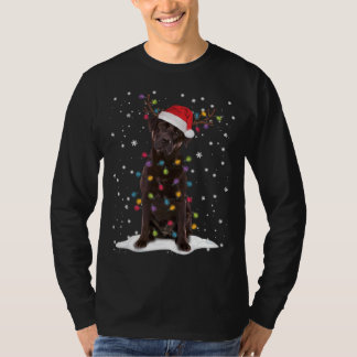 Chocolate Lab Labrador Christmas Tree Light Pajama T-Shirt