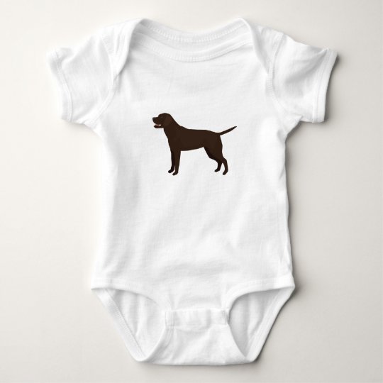 Chocolate Lab - Labrador Retriever Breed Silhouett Baby Bodysuit