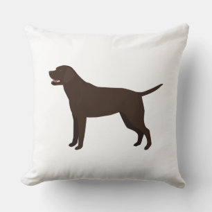 Chocolate Lab - Labrador Retriever Breed Silhouett Throw Pillow