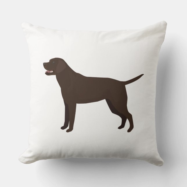 Chocolate Lab - Labrador Retriever Breed Silhouett Throw Pillow (Front)