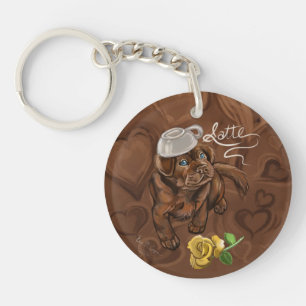 Chocolate Lab Latte Keychain