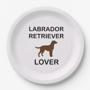 chocolate lab lover paper plate