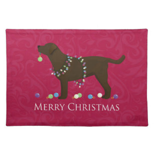 Chocolate Lab Merry Christmas Design Placemat