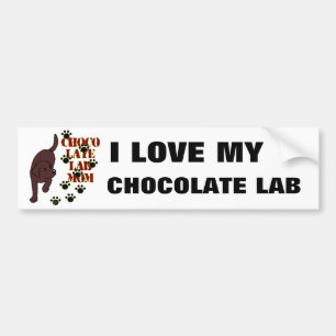 Chocolate Lab Mom Bumper Sticker