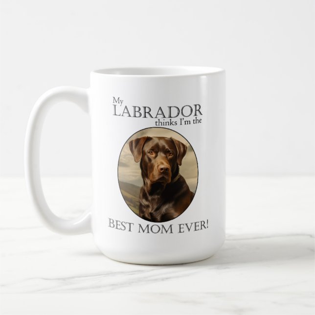 Chocolate Lab Mom Coffee Mug (Left)