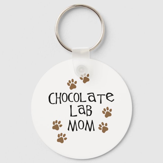 Chocolate Lab Mom Keychain (Front)