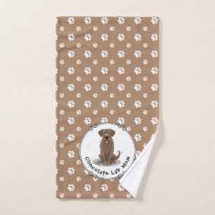Chocolate Lab Mom (Labrador Retriever Mom) Cute Bath Towel Set
