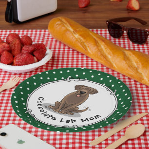 Chocolate Lab Mom Labrador Retriever Mom Dog Mom  Paper Plate