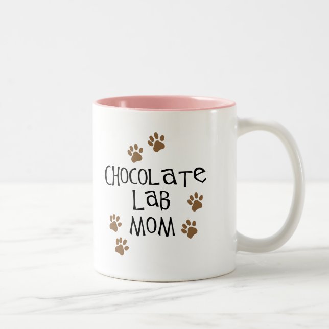 Chocolate Lab Mom Two-Tone Coffee Mug (Right)
