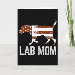 Chocolate Lab Mom Vintage Patriotic Labrador Ameri Card