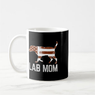 Chocolate Lab Mom Vintage Patriotic Labrador Ameri Coffee Mug