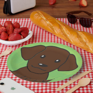 chocolate lab new cartoon second paper plate