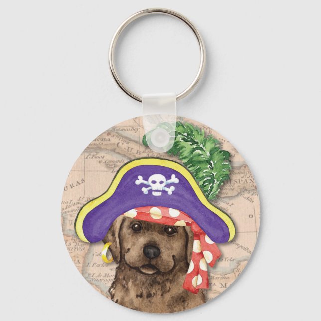 Chocolate Lab Pirate Keychain (Front)