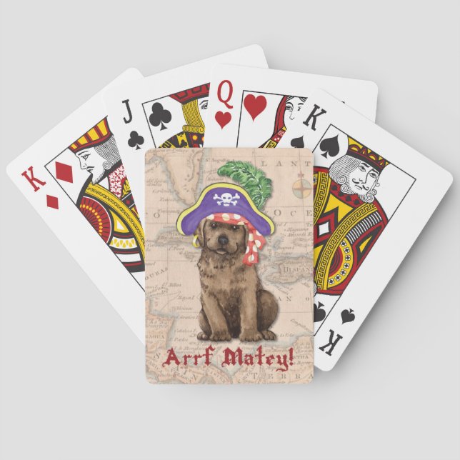 Chocolate Lab Pirate Playing Cards (Back)