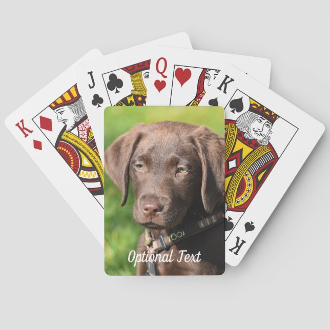 Chocolate Lab Puppy Dog Playing Cards (Back)