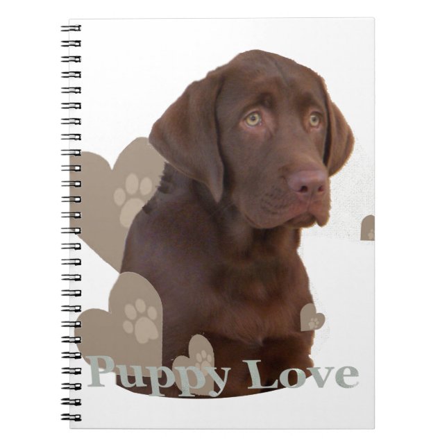 Chocolate Lab Puppy Love Notebook (Front)