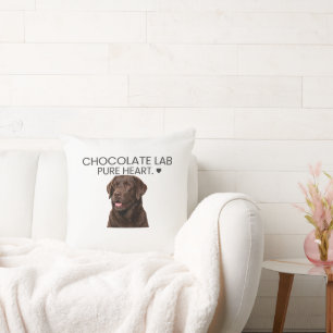 Chocolate Lab Pure Heart Throw Pillow