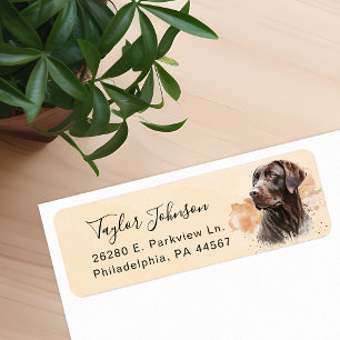 Chocolate Lab Return Address Label